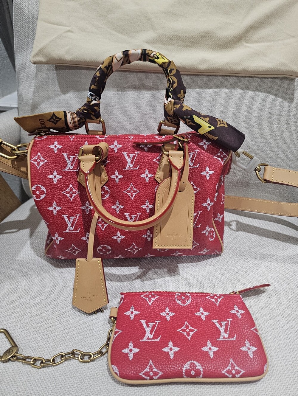 BEAUTIFUL RED P9 SOFT SPEEDY 25 BAG ❤️ - Picture 5 of 11